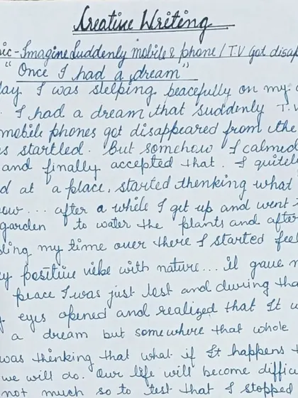 This story about a dream shows how students apply their improved handwriting to longer pieces of writing, maintaining clarity from start to finish.