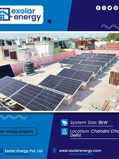An 8 kW solar installation in the heart of Chandni Chowk, Delhi. This project proves that solar is a viable and effective solution for even the most crowded urban environments.