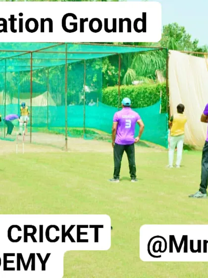 Players training in the nets under the supervision of Munaf Patel at our Cric Nation Ground. His presence on the ground provides invaluable insights for our trainees.