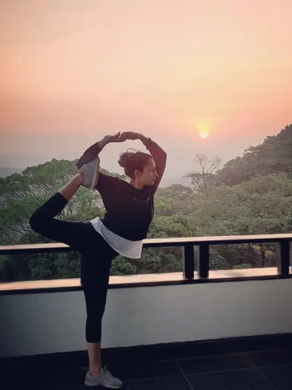 This is Natarajasana, or Dancer's Pose, at sunrise. It's a powerful reminder that yoga is a dance between effort and ease, stability and freedom. It’s a practice that helps us stand firm, even when life feels wobbly.