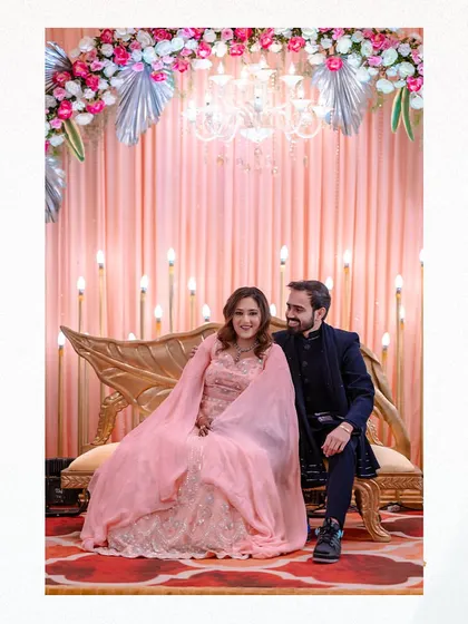 Love is in the air as two souls embark on their journey of forever. A beautiful portrait from their engagement, seated in our elegant decor.