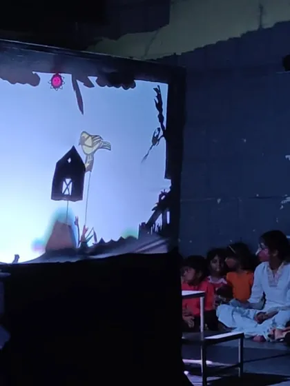 A behind the scenes look at our shadow puppetry setup. The children get hands on experience, from creating the puppets to narrating the story.
