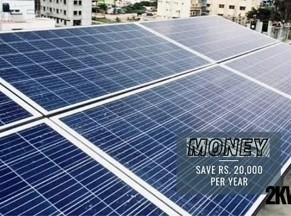 Even a small 2kW system, like this one in Electronic City, provides significant savings of around Rs. 20,000 per year.