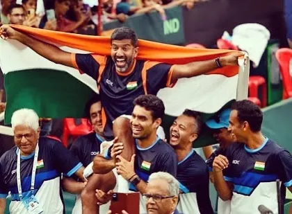 A truly special moment carrying tennis icon Rohan Bopanna after his final Davis Cup match. It's an honor built on years of trust and ensuring he could have a long, successful career representing our country.