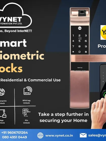 Security is paramount in any smart building. We install advanced smart biometric locks from trusted partners like Yale. These systems offer keyless entry for commercial and residential properties through multiple methods, including fingerprint scanning, RFID tags, secure PIN codes, and mobile app access.