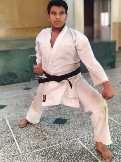 My brother during his training time. Martial arts is a family affair for us, and we are always training together.