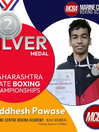 An official poster celebrating Siddhesh Pawase's silver medal win.