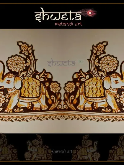 A sketch of a beautiful elephant startup design. This is often the starting point for a full bridal arm, setting the theme for the entire piece.