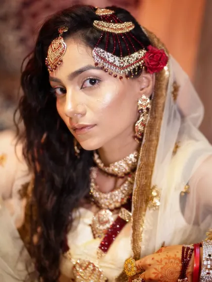 Another stunning recreation from the Heeramandi series, done by one of my students. This look features a beautiful headpiece and glowing skin, reflecting the show's signature style.