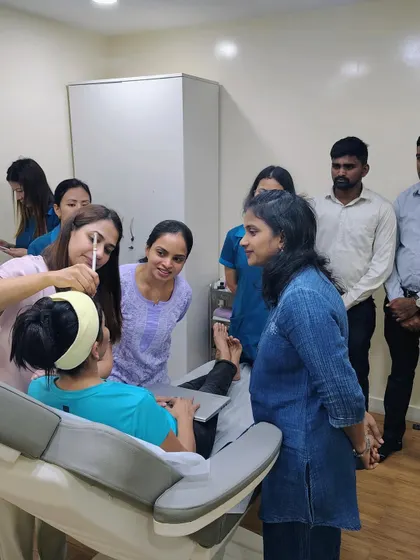 I believe in elevating the standards of aesthetic medicine through education. Here I am conducting a hands-on Botox workshop, demonstrating advanced techniques like masseter contouring to fellow dermatologists. My focus is always on achieving natural results through precise application and a deep understanding of facial anatomy.