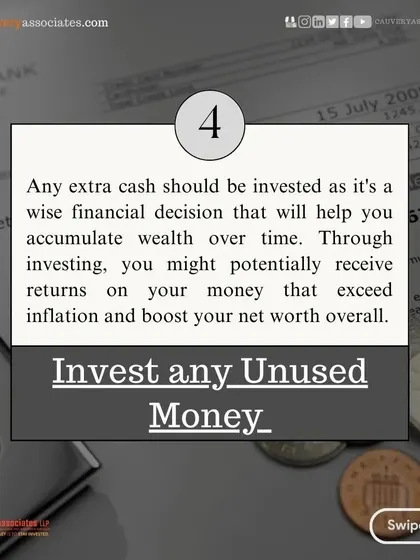 A duplicate visual on investing any unused money. Every rupee saved and invested is a step towards financial independence.