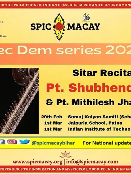 Here is a schedule for a lecture-demonstration series in Patna, Bihar. Taking these sessions to different cities ensures that students beyond the major metros also get a chance to experience live classical music.