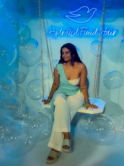 Feeling playful and happy on the swing at the Dove event. It's moments like these that matter.