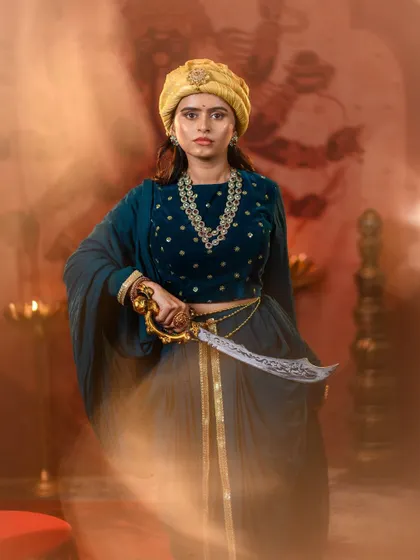 We use creative photography techniques to add drama and motion. This shot uses a slow shutter speed to create a sense of movement, emphasizing the dynamic and formidable nature of the character.