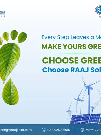 Every step leaves a mark. We encourage you to make yours green by choosing our renewable energy solutions. This visual of a leafy footprint represents a conscious choice for a sustainable path.