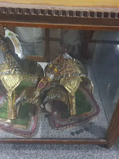 The ornate slippers or 'padukas' of the deity at the Biligiri Ranganatha Swamy Temple, which are revered by devotees.