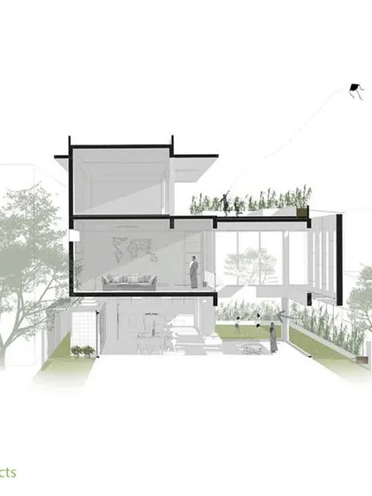 A duplicate of the sectional perspective drawing.