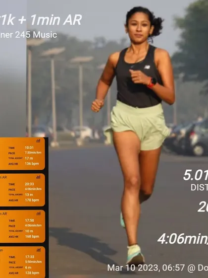 Spreading my wings. A 5km interval session with a 4:06/km pace. This is how we build speed and power.