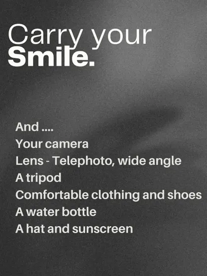 The most important thing to bring is your smile and a willingness to learn. This list covers the essential gear, including your camera, lenses, and comfortable clothing, so you are fully prepared for our two days in the field.