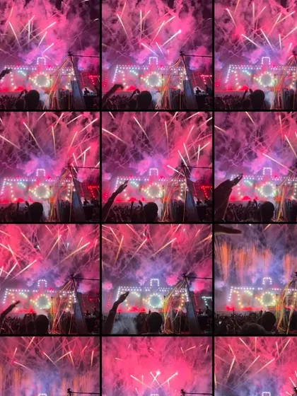 A collage of the incredible fireworks display at Sunburn Goa '24. Performing at India's biggest music festival is a testament to the scale and quality of my shows.