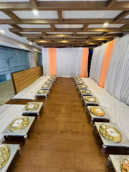 I bring tradition to the forefront with my Royal Thali service. This setup, with low seating on chowkis and elegant golden plates, is perfect for creating an exclusive and culturally rich dining experience.
