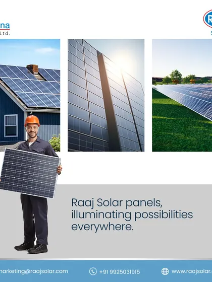 Our solar panels are illuminating possibilities everywhere. This collage shows our panels being used in residential, commercial, and large-scale solar farm settings, proving their adaptability.