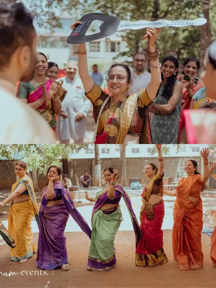 The energy and fun of a family performance at the backyard wedding.