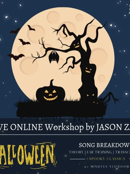 Our special Halloween-themed class. In this live online workshop, we break down the chords and melodies of spooky classics, exploring the music theory that creates an eerie and fun atmosphere.