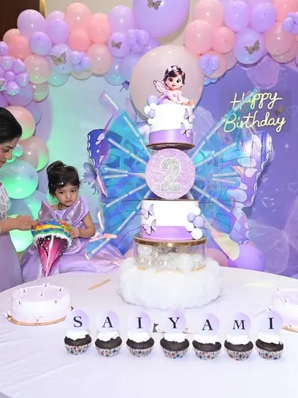 The beautiful setup for Saiyami's second birthday party.