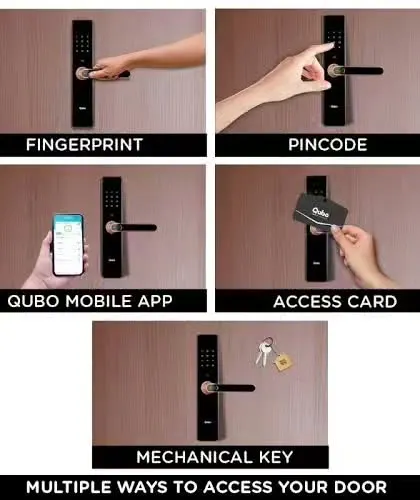 We offer multiple ways to secure your home. This visual guide shows the versatility of our keyless entry solutions, catering to every member of the family.
