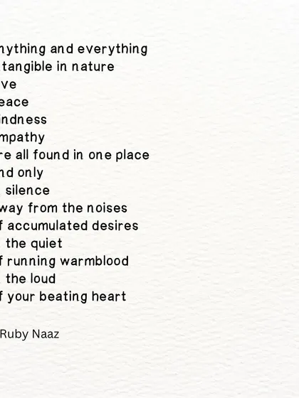 A poem about finding love, peace, and kindness in the silence of your own beating heart, away from the noise of the world.