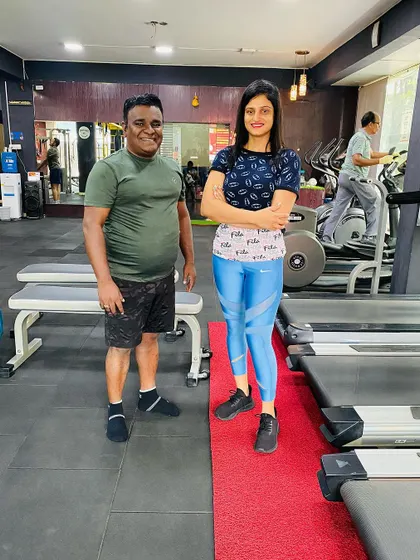 Another picture with actor Mithra, showing our consistent partnership on his fitness journey.