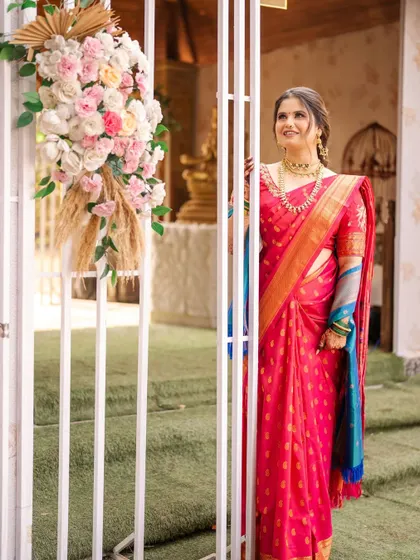 Another angle of this beautiful bride. The makeup is consistent and flawless, ensuring she looks her best from every viewpoint throughout the long wedding day.