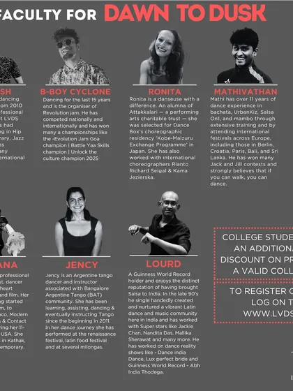 Meet the incredible faculty for our 'Dawn to Dusk' intensive. We bring together a team of renowned artists and instructors, each a specialist in their field, to give you the best training experience.
