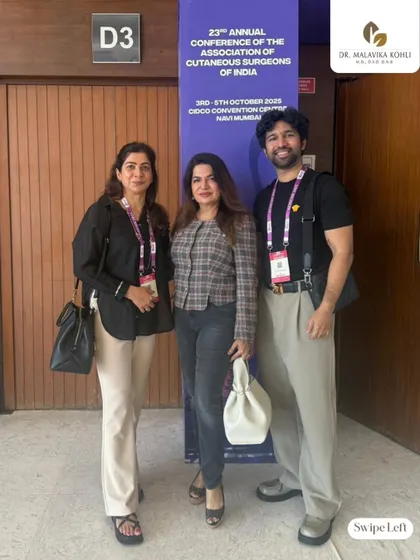 With colleagues at the 23rd Annual Conference of the Association of Cutaneous Surgeons of India (ACSICON). These events are vital for advancing the practice of dermatosurgery.