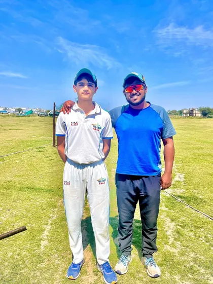 Preet Malik after scoring a great century, 120 runs.
