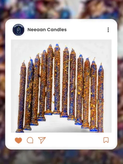 Elevate your space with a touch of handmade magic. My signature taper candles are dipped in love and infused with botanicals to stand tall in your rituals or decor.