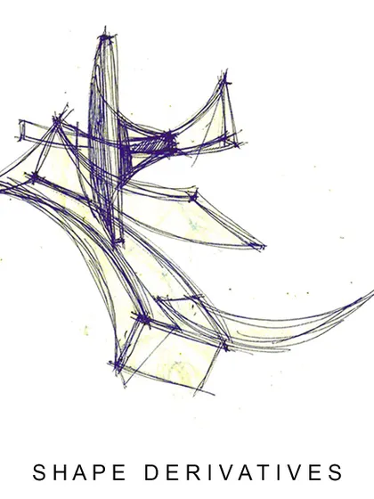 "Shape derivatives" are sketches where I deconstruct and abstract forms to discover new architectural possibilities.