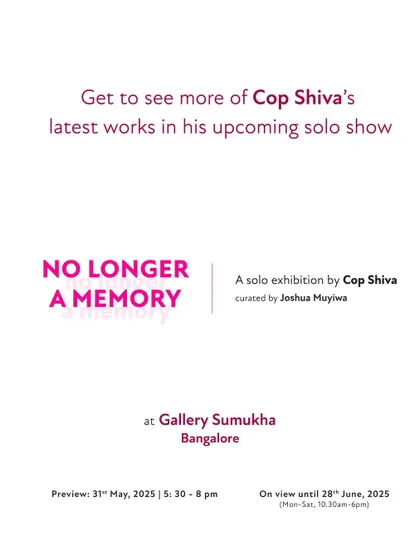 An announcement for my upcoming solo show, 'No Longer A Memory', designed to build anticipation.