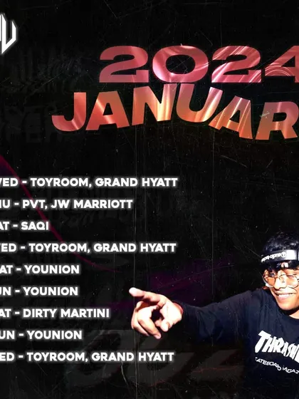 My January 2024 calendar. A solid month of gigs to kick off the year, and I was already excited for what February had to offer.