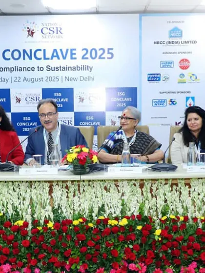 Our Group CHRO, Anita Maalik, speaking at the ESG Conclave 2025. Her session on "Leveraging Technology & Innovation for ESG-aligned CSR" highlights our commitment to using technology as an enabler of sustainable impact.