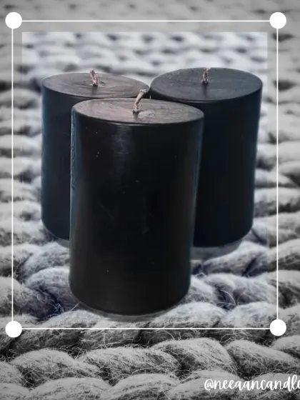 This was a custom order of simple, elegant black pillar candles for a client. If you have a vision, I can create personalized candle magic just for you.