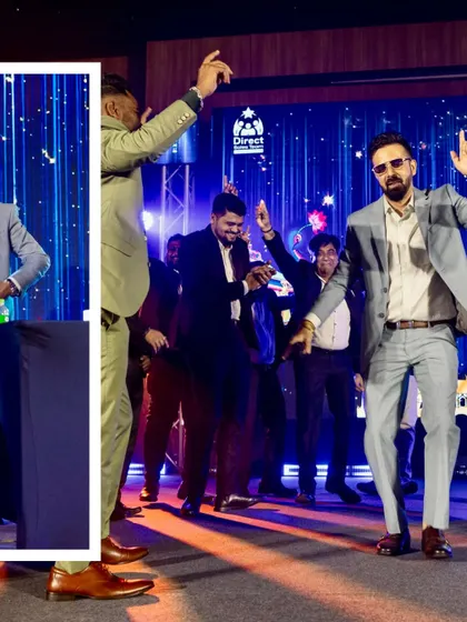 Leading the celebrations and dancing on stage with the award winners at the Champions Summit in Phuket.