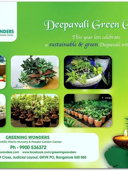 Our Deepavali green gifting campaign poster, encouraging a sustainable and eco-friendly celebration with plants.