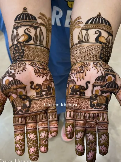 Another angle of the lovely Teej mehendi.