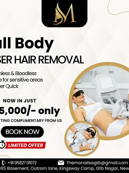 Take advantage of our limited-time offer for full body laser hair removal. This package is a safe, quick, and painless way to achieve lasting smoothness, even on sensitive areas, and includes a complimentary first sitting.
