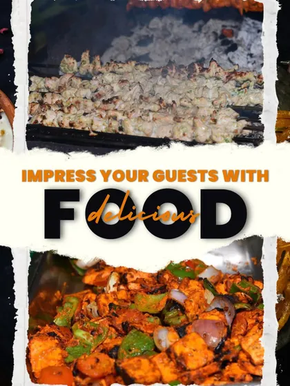 We believe delicious food is the key to impressing your guests. This graphic showcases our creamy malai tikka and flavorful paneer tikka masala.