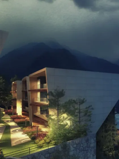 This award-winning design for a residential development in a valley addresses the challenges of building on mountain terrains. The facade is inspired by the profile of mountain ranges, and all units are oriented for maximum light and unobstructed views.