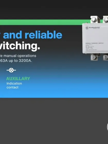 My manual transfer switches offer safe, easy, and reliable manual switching for applications ranging from 63A up to 3200A.