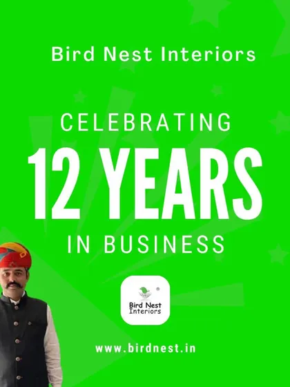 A graphic celebrating 12 years of building dream homes. Our experience is your assurance of quality and reliability.
